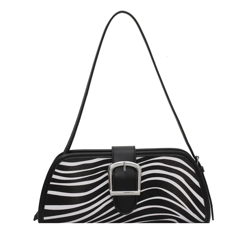 Striped Women Handbags European Leather Ladies Shoulder Bags