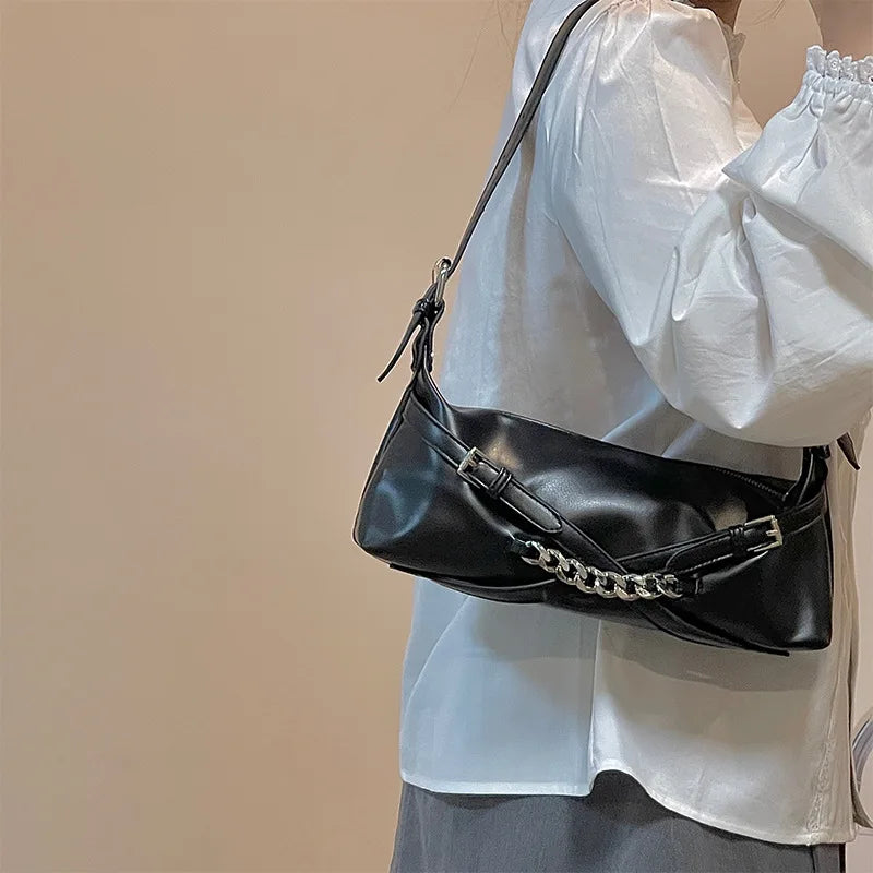 High-End Shoulder Bag Women's Niche Personality All-Match Handbags Chain Wallet