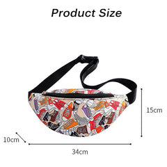 Waist Bag with Cow Leopard Shoe Print Fanny Pack PU Leather Purse