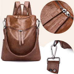 Stylish PU Leather Backpack for Teenage Girls