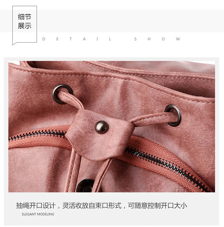 Women Backpack Pu leather Teenage Bags for Female Candy School Bag Outdoor