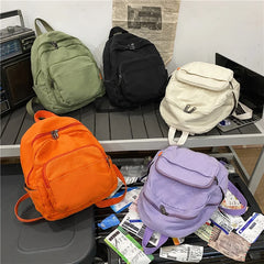 Vintage Canvas Mini Backpack Women School Book Bag Rucksack