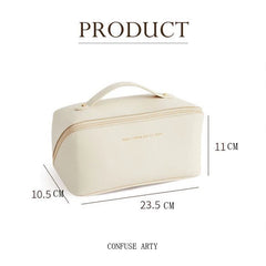 Women Cosmetic Bag PU Leather Waterproof Makeup Pouch
