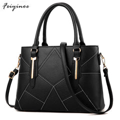 Women Handbags PU Leather Totes Bag Top-handle Embroidery Shoulder Bag