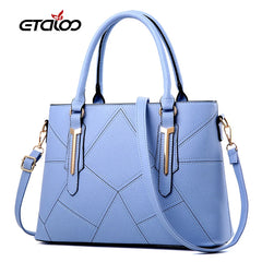 Women Handbags PU Leather Totes Bag Top-handle Embroidery Shoulder Bag