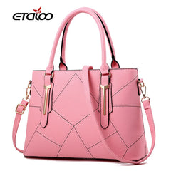 Women Handbags PU Leather Totes Bag Top-handle Embroidery Shoulder Bag