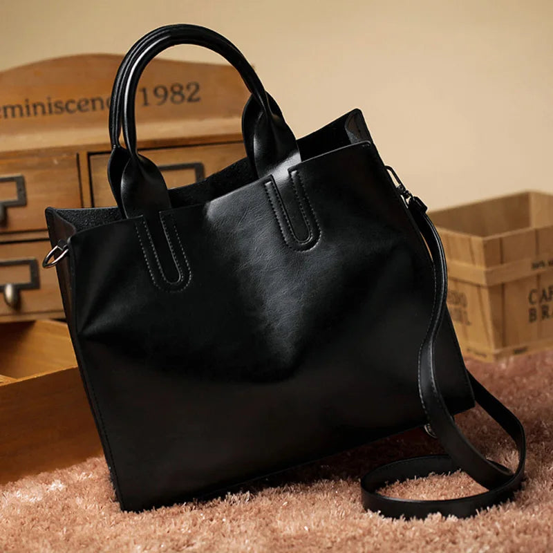 Women Leather Tote Large Handbag European Messenger Bag