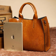 Women Leather Tote Large Handbag European Messenger Bag