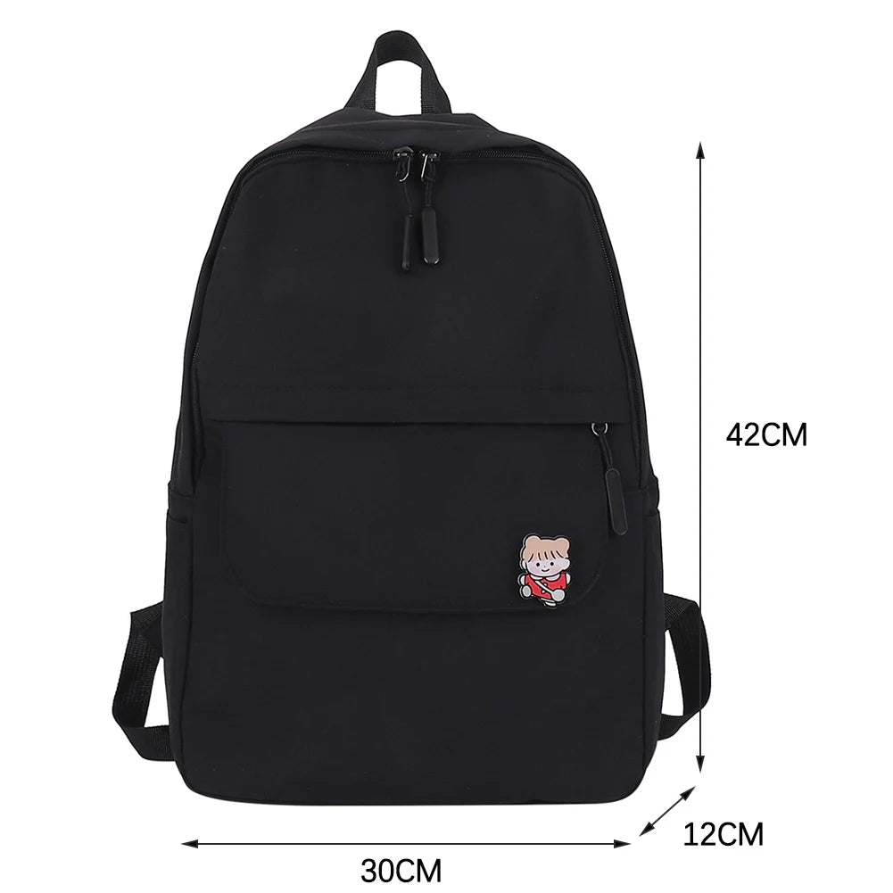 Women Nylon Backpack Preppy Style Students Large Handbags School
