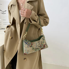 Women Floral Print Shoulder Bag Classic Small Purse Handbag