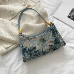 Women Floral Print Shoulder Bag Classic Small Purse Handbag