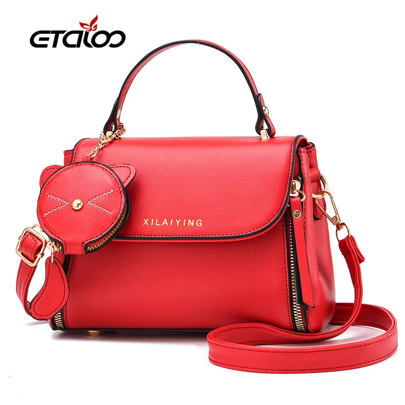 Women PU Leather Messenger Bags Crossbody Chain Bag And Handbags