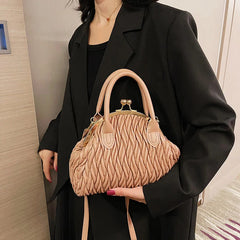 Green Silver Crossbody Bag Women Pleated Handbag Evening Clutch