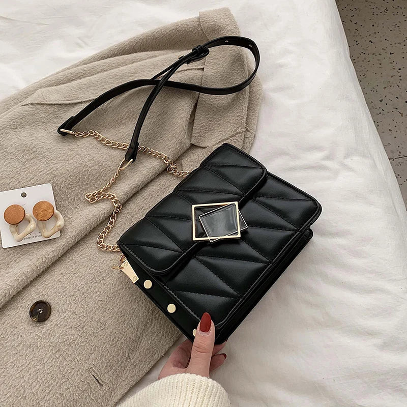 Women Shoulder Bag French Lock Chains Handbag Ladies