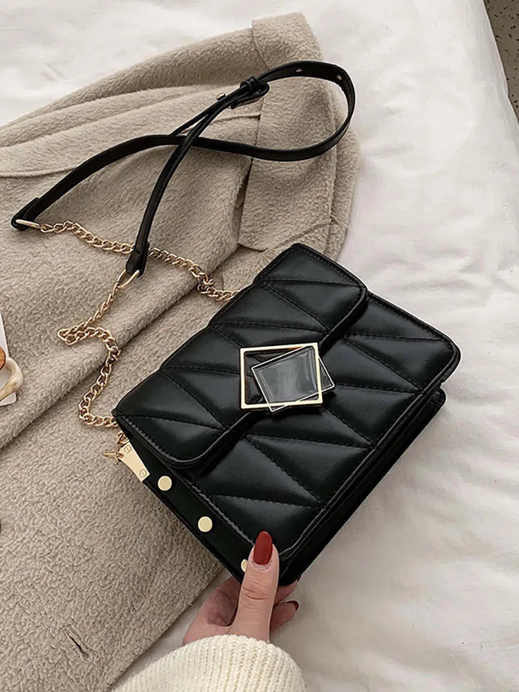 Women Shoulder Bag French Lock Chains Handbag Ladies