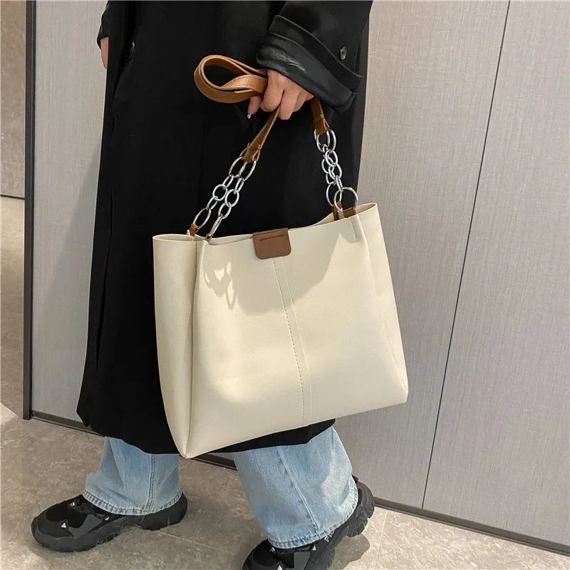 Women's Large Capacity Shoulder Bag Tote Bucket Bag