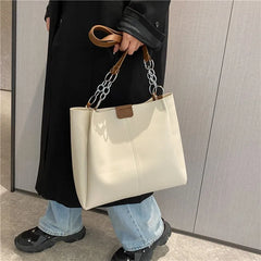 Women's Large Capacity Shoulder Bag Tote Bucket Bag