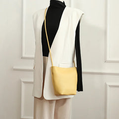Women's Large Capacity Tote Bucket Bag Magnetic Button Diagonal Bag
