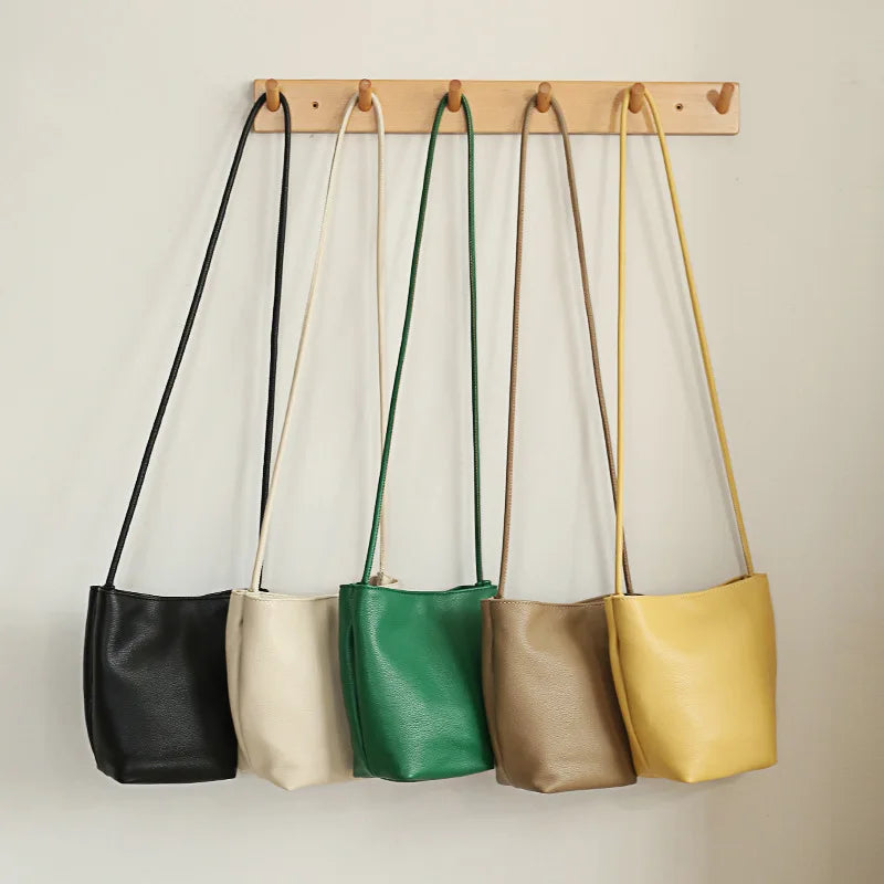 Women's Large Capacity Tote Bucket Bag Magnetic Button Diagonal Bag