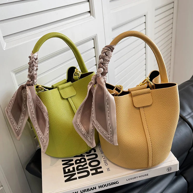 Women's Large Capacity Shoulder Messenger Bag Tote Bucket Handbag