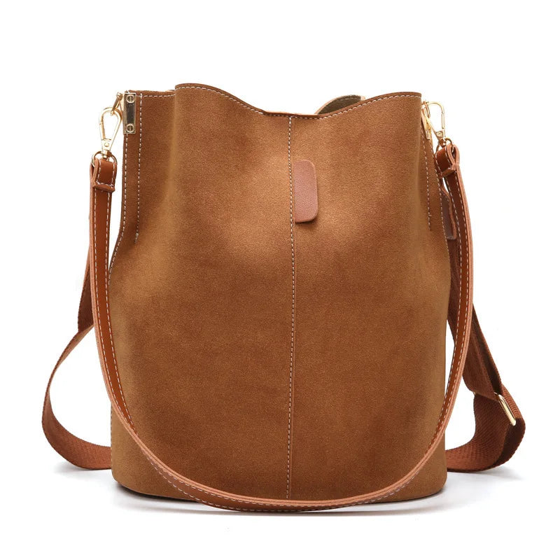 Women's Messenger Bag Large Capacity Tote Bucket Bag Retro Handbags
