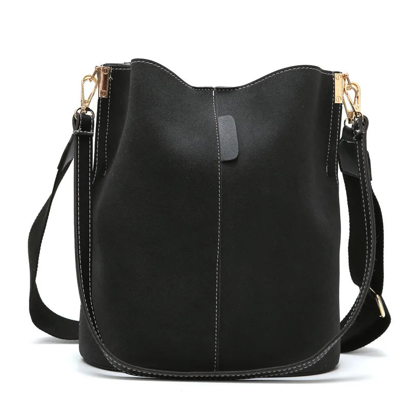 Women's Messenger Bag Large Capacity Tote Bucket Bag Retro Handbags