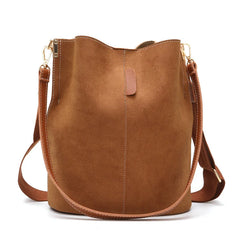 Women's Messenger Bag Large Capacity Tote Bucket Bag Retro Handbags