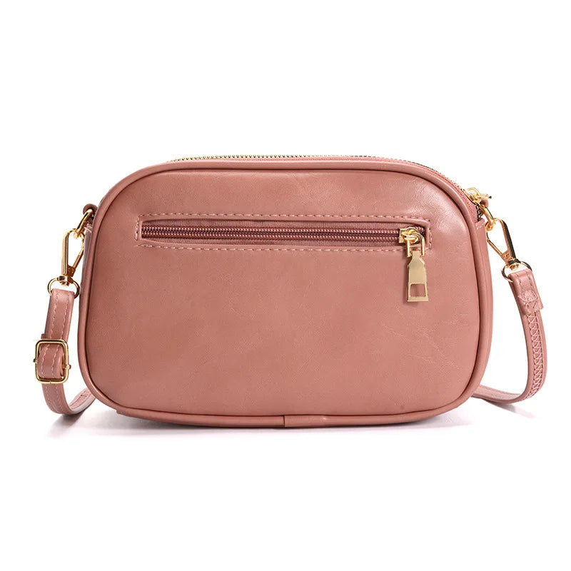 Square Leather Messenger Bag for Women High Quality Single Crossbody Bag
