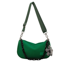 Fluorescent Green Lady Messenger Bag with Flower