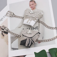 Plaid Tassel Waist Chain Fanny Pack Dress
