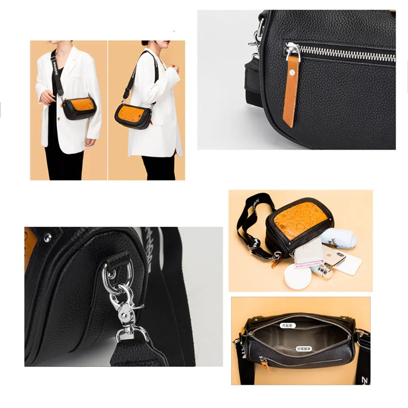 Leather Handbags Women's Bag Women Shoulder Crossbody Bags High Cowhide Ladies T
