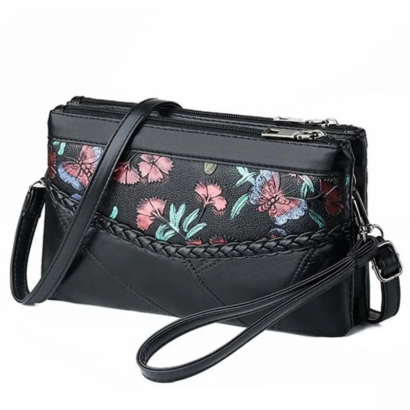 Leather Women Shoulder Bags Rivet Tassel Female Solid Colour