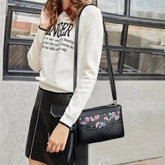 Leather Women Shoulder Bags Rivet Tassel Female Solid Colour
