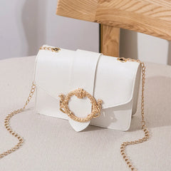 Girl PU Leather Square Bag Lovely Japanese Chain One Shoulder Crossbody Bag
