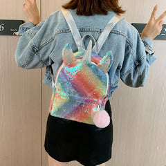 Colorful Sequin Unicorn Backpack Mini Bag