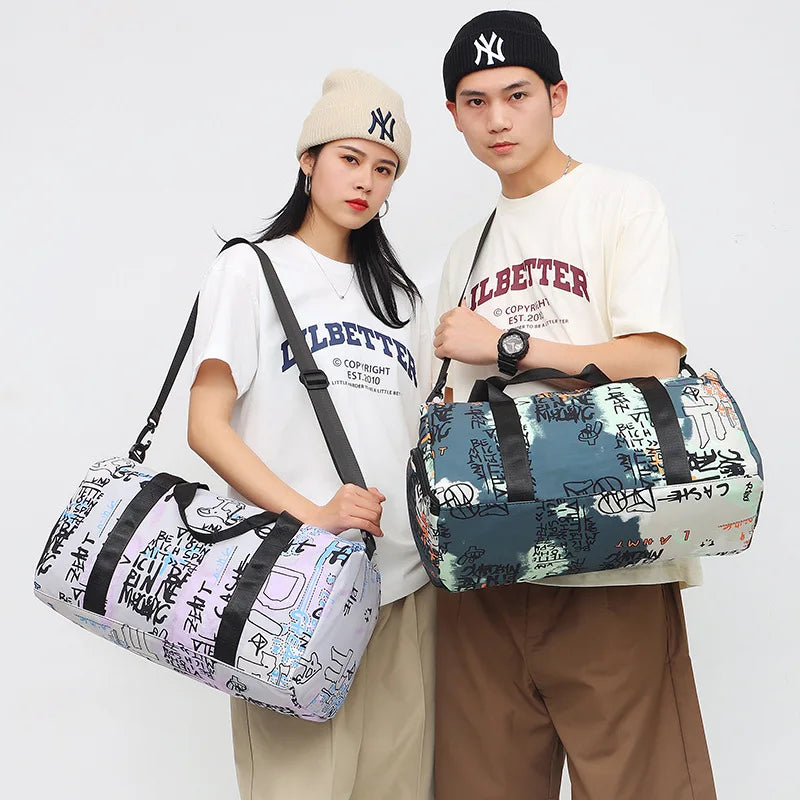 Graffiti Sports Fitness Bag Travel Bag Luggage Handbag Women Shoulder Bag