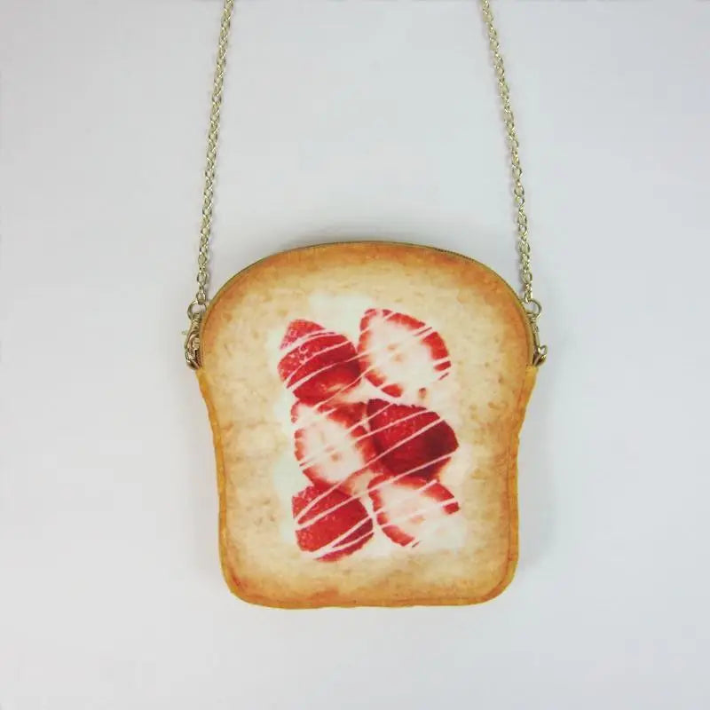 Funny Small Bread Pattern Shoulder Bag Crossbody Chain Messenger Bag
