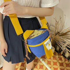 Small Fresh Shoulder Bag Drawstring Bucket Bag