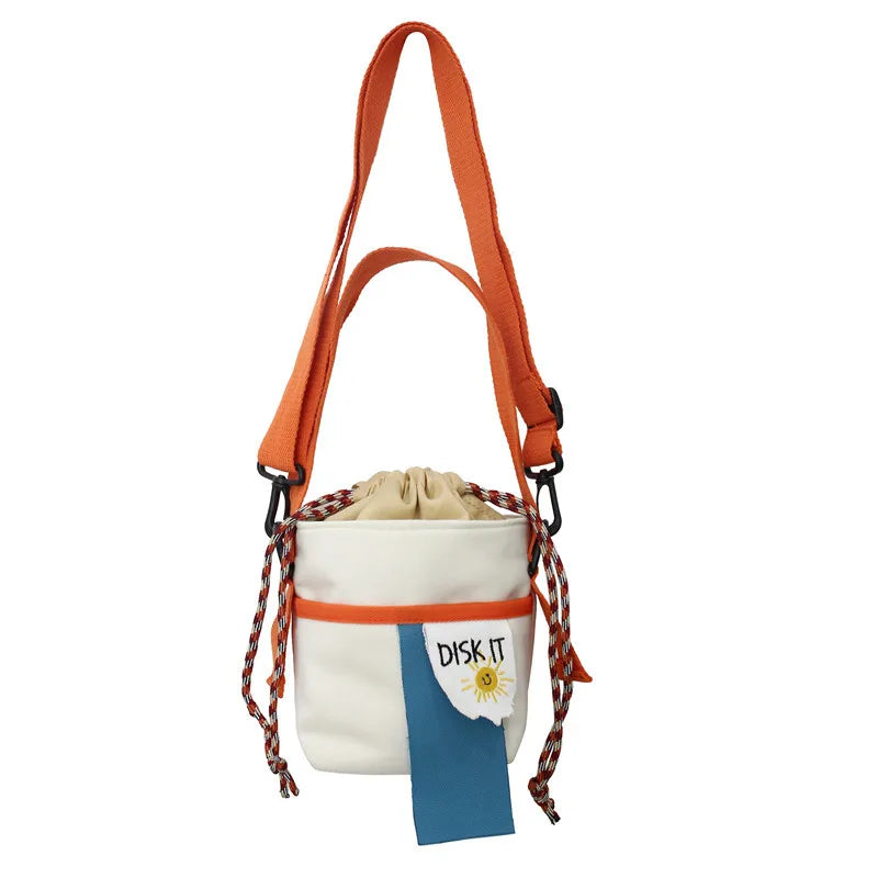Small Fresh Shoulder Bag Drawstring Bucket Bag