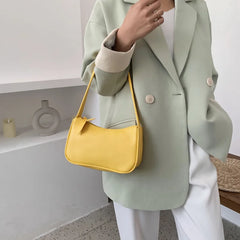 Retro PU Leather Top Handle Bag Women Shoulder Totes Underarm Handbag