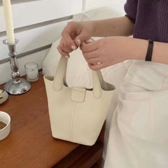 High Ladies Leather Bucket Bag All-match Shoulder Bag