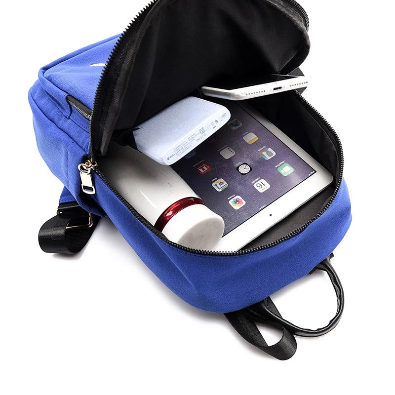 Embroidered Nylon Backpack Large Capacity Girls School Bag