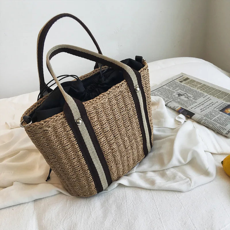 Summer Straw Bag Crossbody Beach Handbag Rattan Bag Women