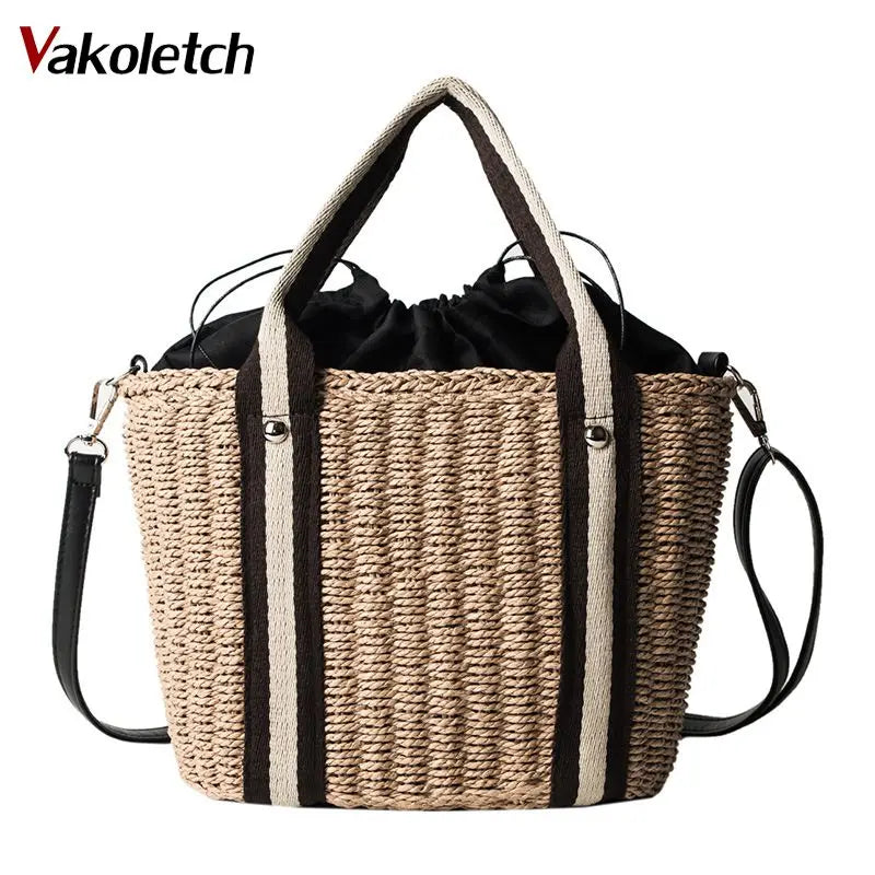 Summer Straw Bag Crossbody Beach Handbag Rattan Bag Women