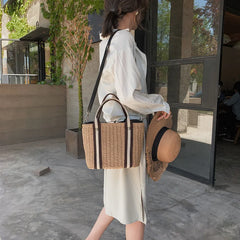 Summer Straw Bag Crossbody Beach Handbag Rattan Bag Women