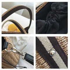 Summer Straw Bag Crossbody Beach Handbag Rattan Bag Women