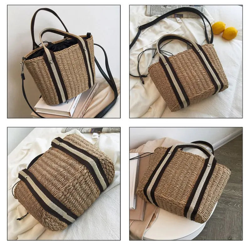 Summer Straw Bag Crossbody Beach Handbag Rattan Bag Women