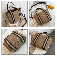 Summer Straw Bag Crossbody Beach Handbag Rattan Bag Women