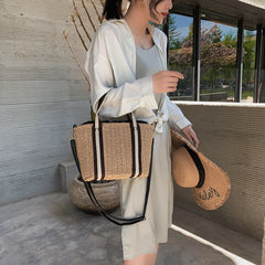 Summer Straw Bag Crossbody Beach Handbag Rattan Bag Women