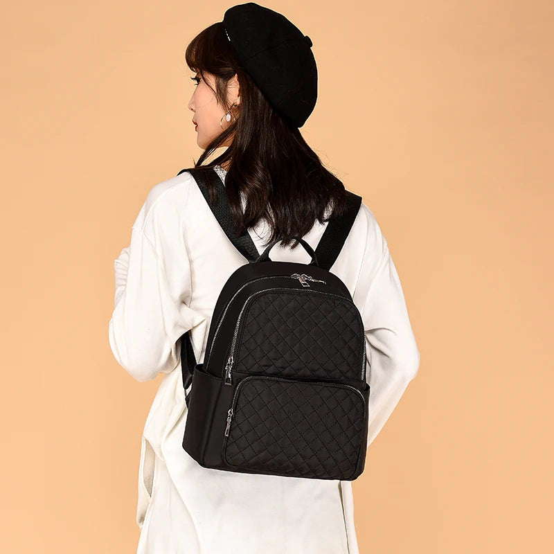 Waterproof Nylon Backpacks Women Large Capacity Travel School Bags